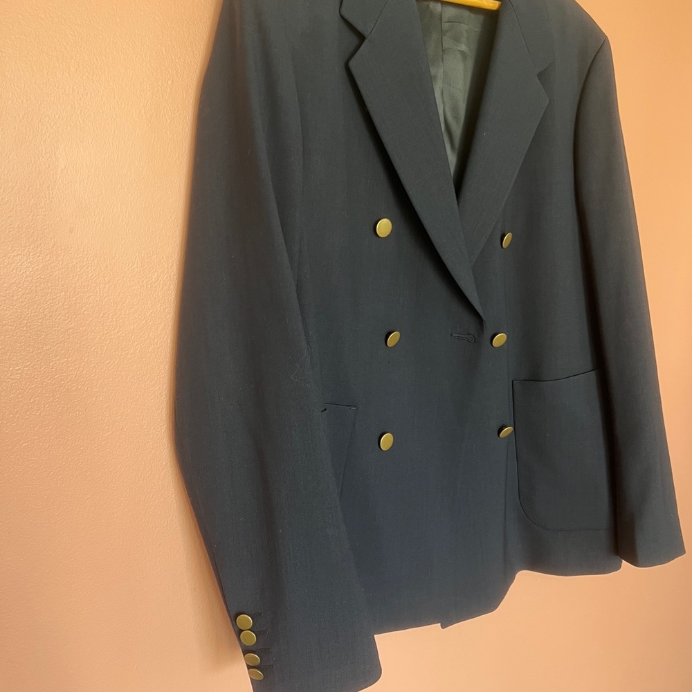 Zara Men’s Double breasted Blazer. Navy. XL. Like New - Picture 3 of 7